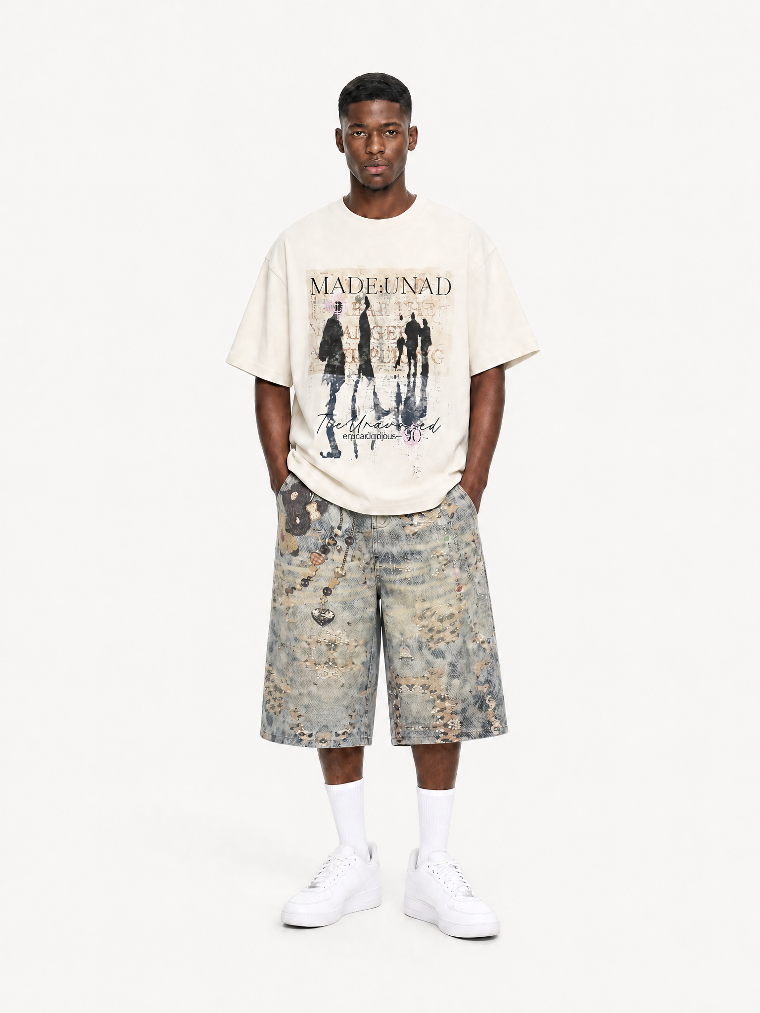 [Copy][Copy][Copy][Copy][Copy]OYL-Lab Star Patch Washed Denim Jorts