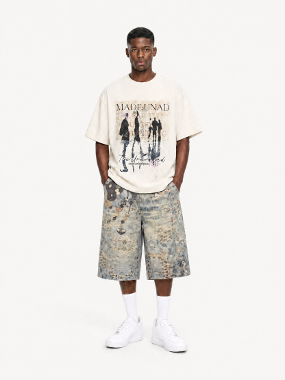 [Copy][Copy][Copy][Copy][Copy]OYL-Lab Star Patch Washed Denim Jorts