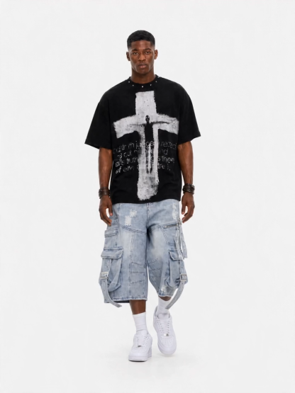 OYL-Lab Distressed Cargo Denim Jorts