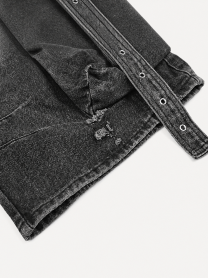 [Copy][Copy]OYL-Lab Star Patch Washed Denim Jorts