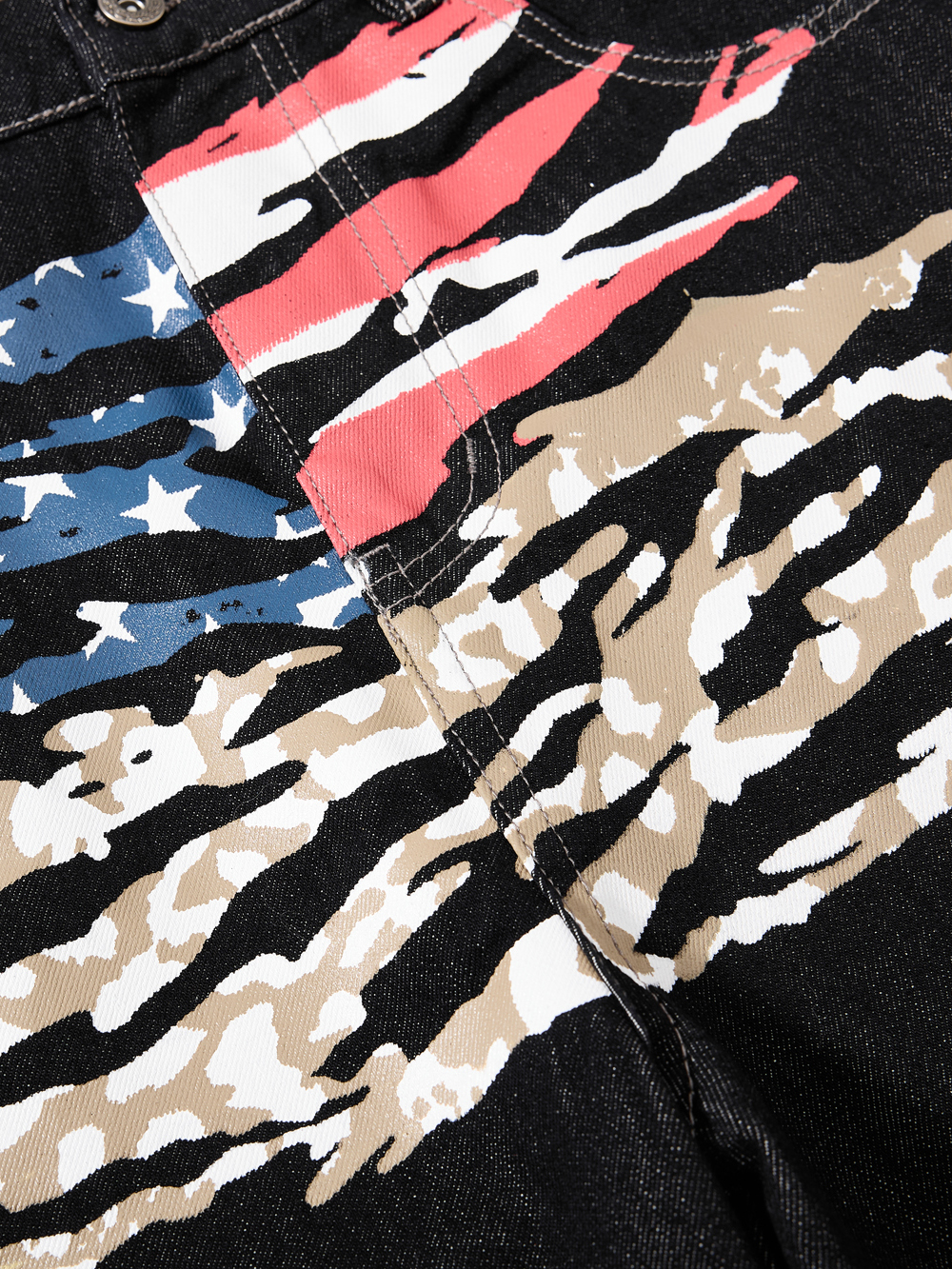 OYL-Lab Camo USA Flag Baggy Jeans