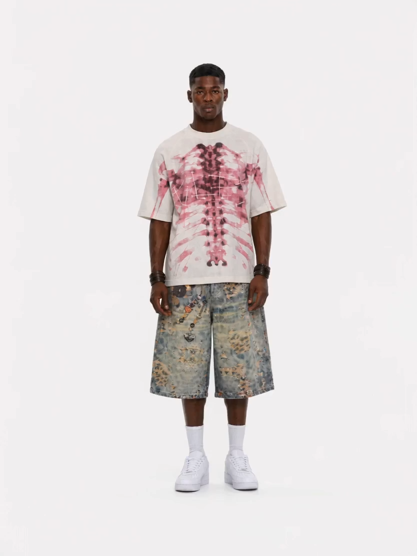 OYL-Lab Waffle Knit X-Ray Skeleton Tee