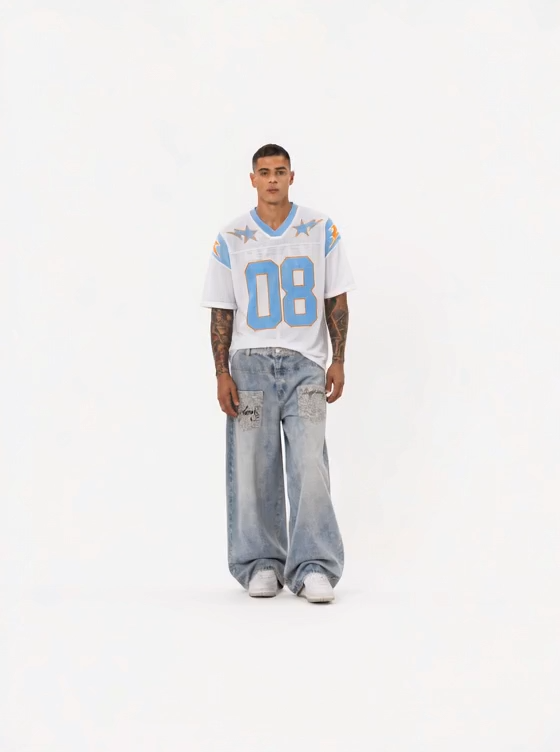 OYL-Lab Leopard Patch Pocket Baggy Balloon Jeans