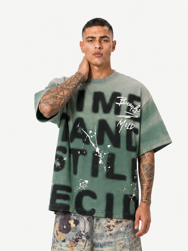 OYL-Lab Spray Dye Splatter Letter Tee