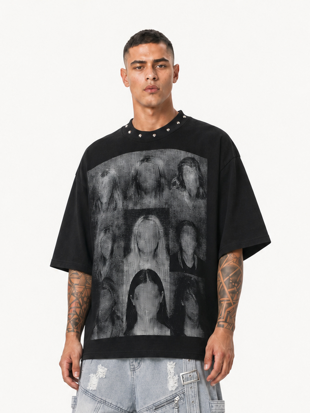 OYL-Lab Portrait Collage Waffle Knit Tee