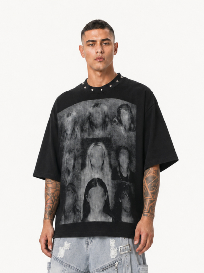 OYL-Lab Portrait Collage Waffle Knit Tee