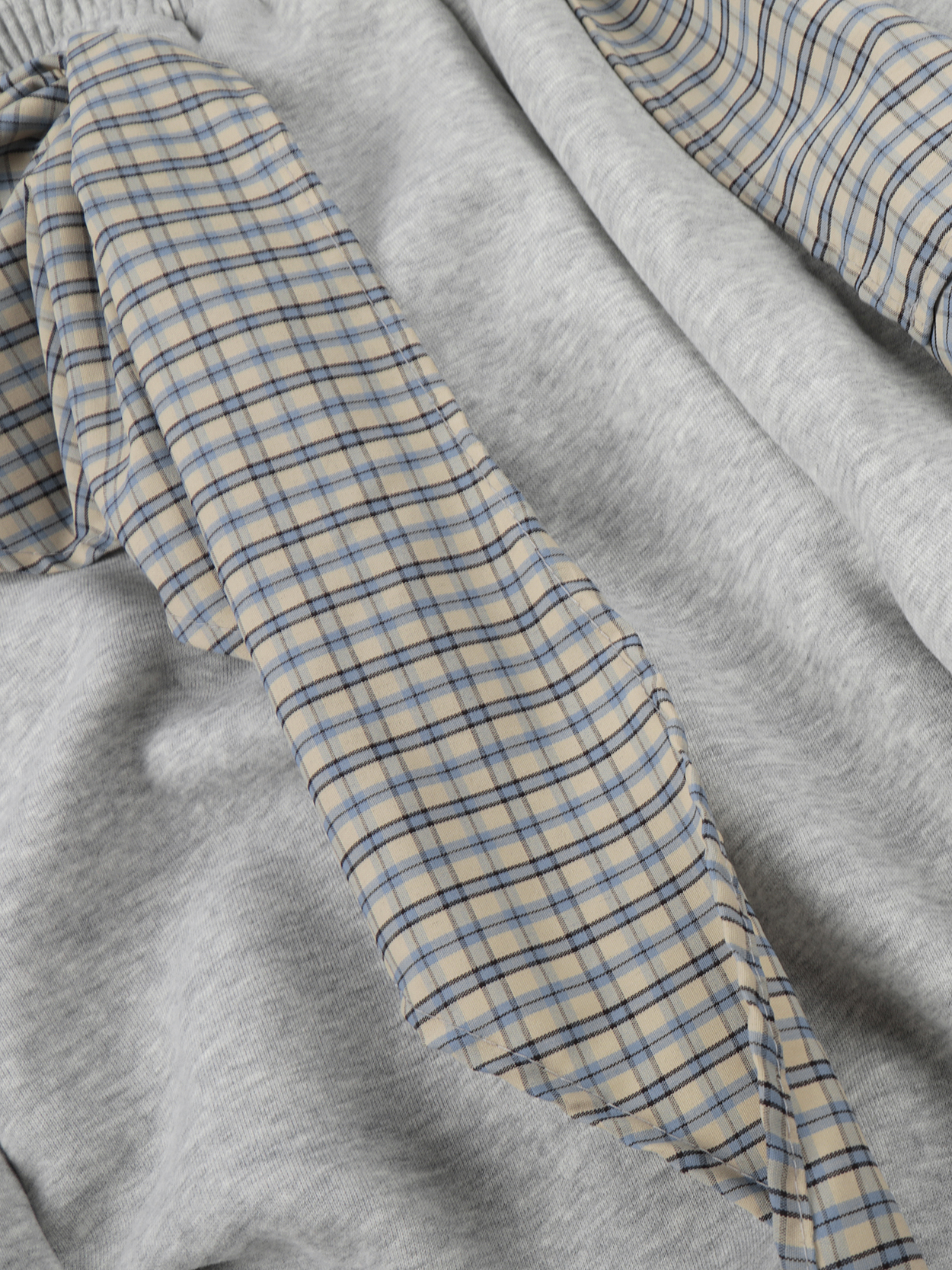 OYL-Lab Layered Plaid Wrap Sweat Shorts