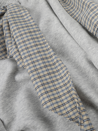 OYL-Lab Layered Plaid Wrap Sweat Shorts