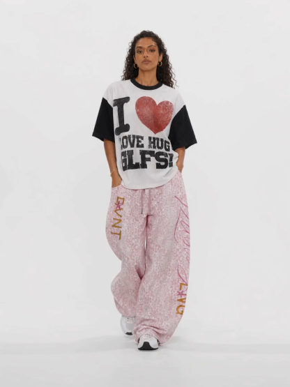 OYL-Lab Vintage Heart Slogan Waffle Tee
