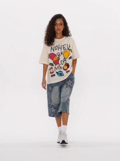 OYL-Lab  Hand Drawn Cartoon Fruit Tee