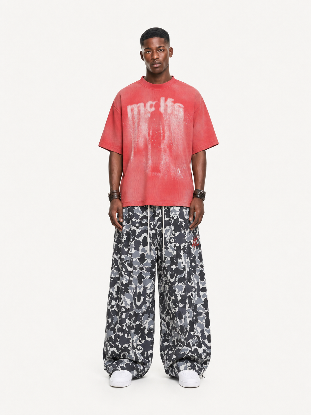 OYL-Lab Abstract Camo Print  Wide Leg Sweat Pants