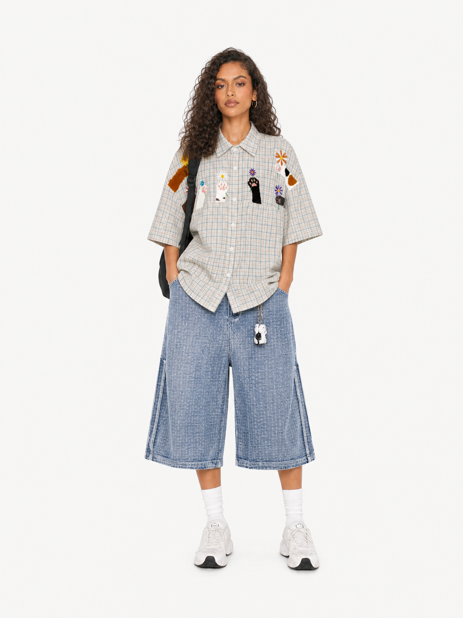 OYL-Lab Textured Grid  Baggy Jorts