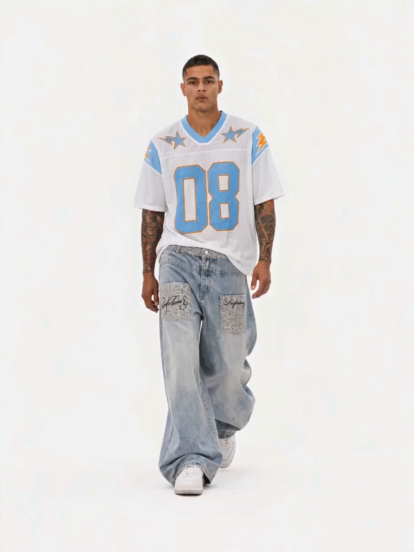 OYL-Lab Leopard Patch Pocket Baggy Balloon Jeans