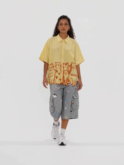 [Copy][Copy][Copy][Copy]OYL-Lab Star Patch Washed Denim Jorts