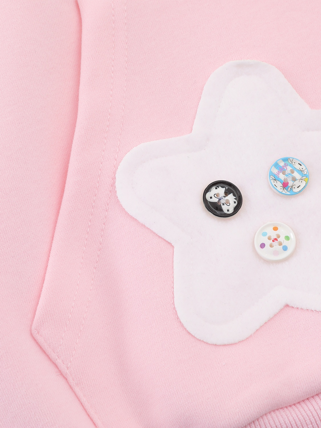 OYL-Lab Star Patch Button Detail Zip Up Hoodie