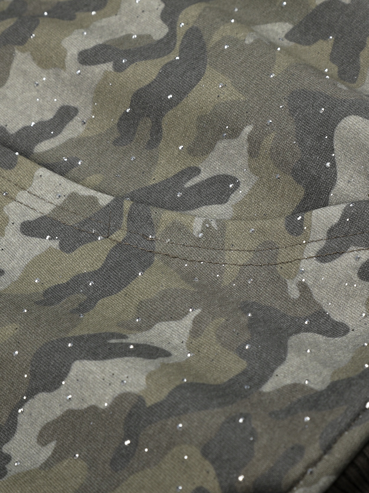 OYL-Lab Sparkle Rhinestone Camo Zip Up Hoodie 
