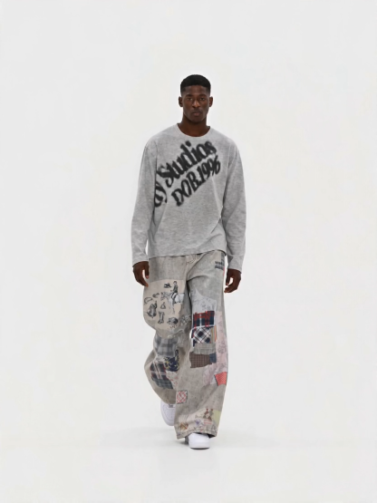 OYL-Lab Blur Text Long Sleeve Tee