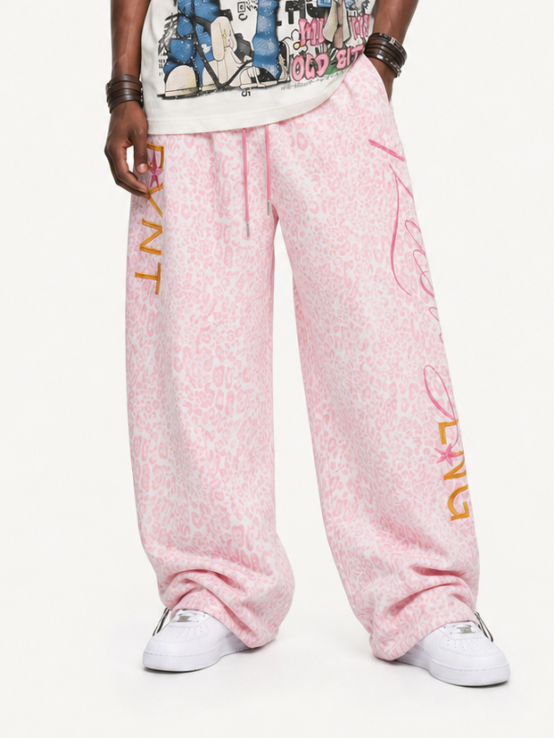 [Copy]OYL-Lab Faux Denim Vintage Patchwork Print Pants