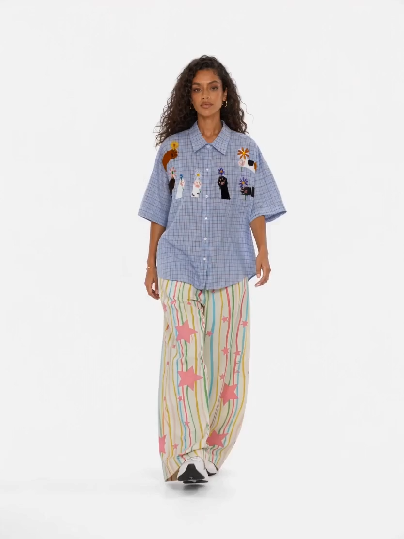 [Copy]OYL-Lab  90s Varsity 94 Print Patchwork Shirt