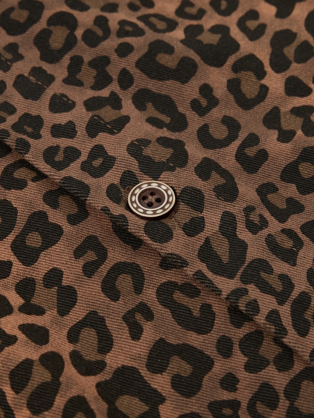 OYL-Lab Leopard Print Flocking Heart Short Sleeve Shirt