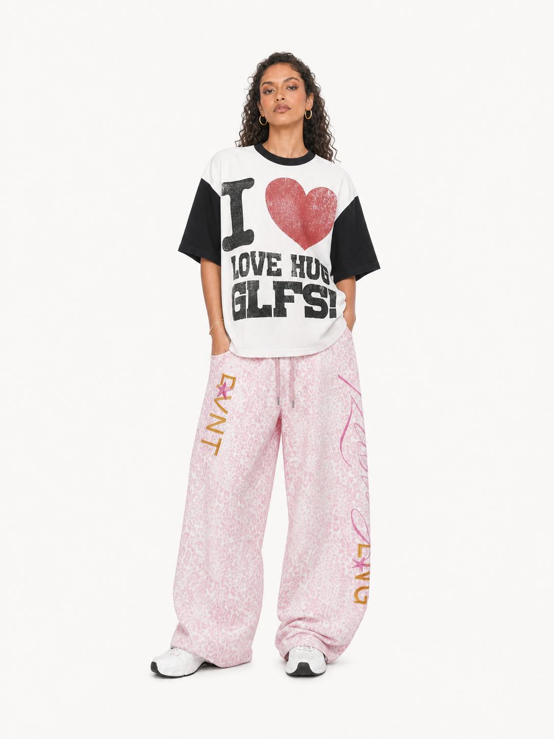 OYL-Lab Vintage Heart Slogan Waffle Tee