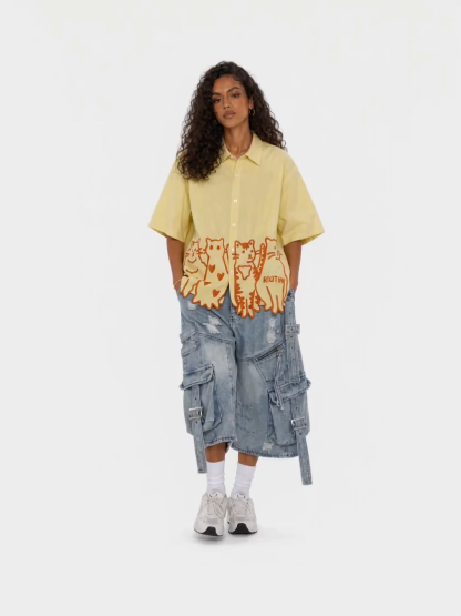 [Copy][Copy]OYL-Lab  90s Varsity 94 Print Patchwork Shirt