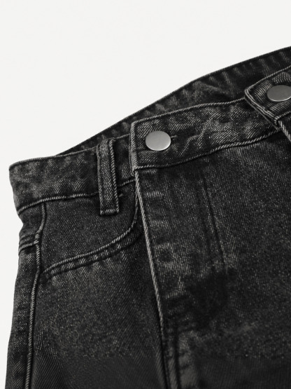 [Copy][Copy]OYL-Lab Star Patch Washed Denim Jorts