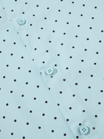 OYL-Lab Polka Dot Anime Embroidery Long Sleeve Shirt