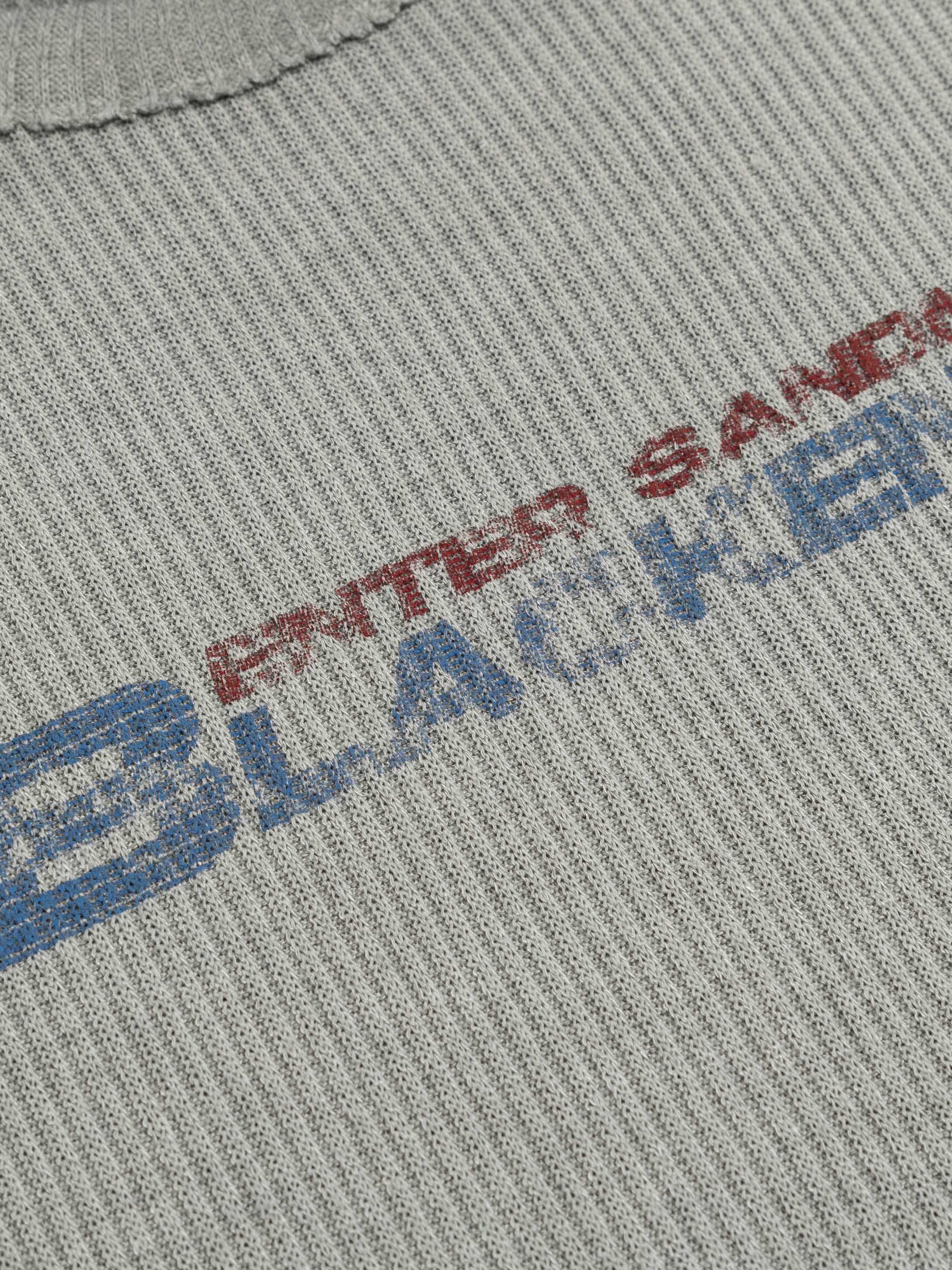 OYL-Lab Waffle Rib Distressed Letter Print Tee