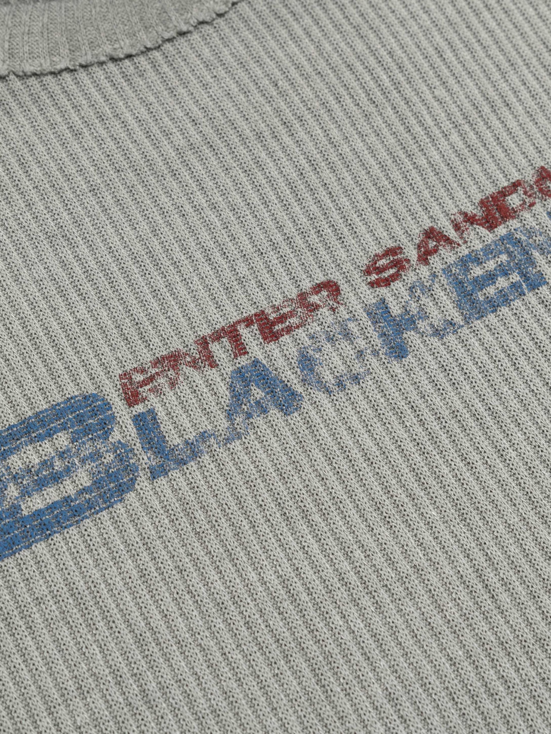 OYL-Lab Waffle Rib Distressed Letter Print Tee