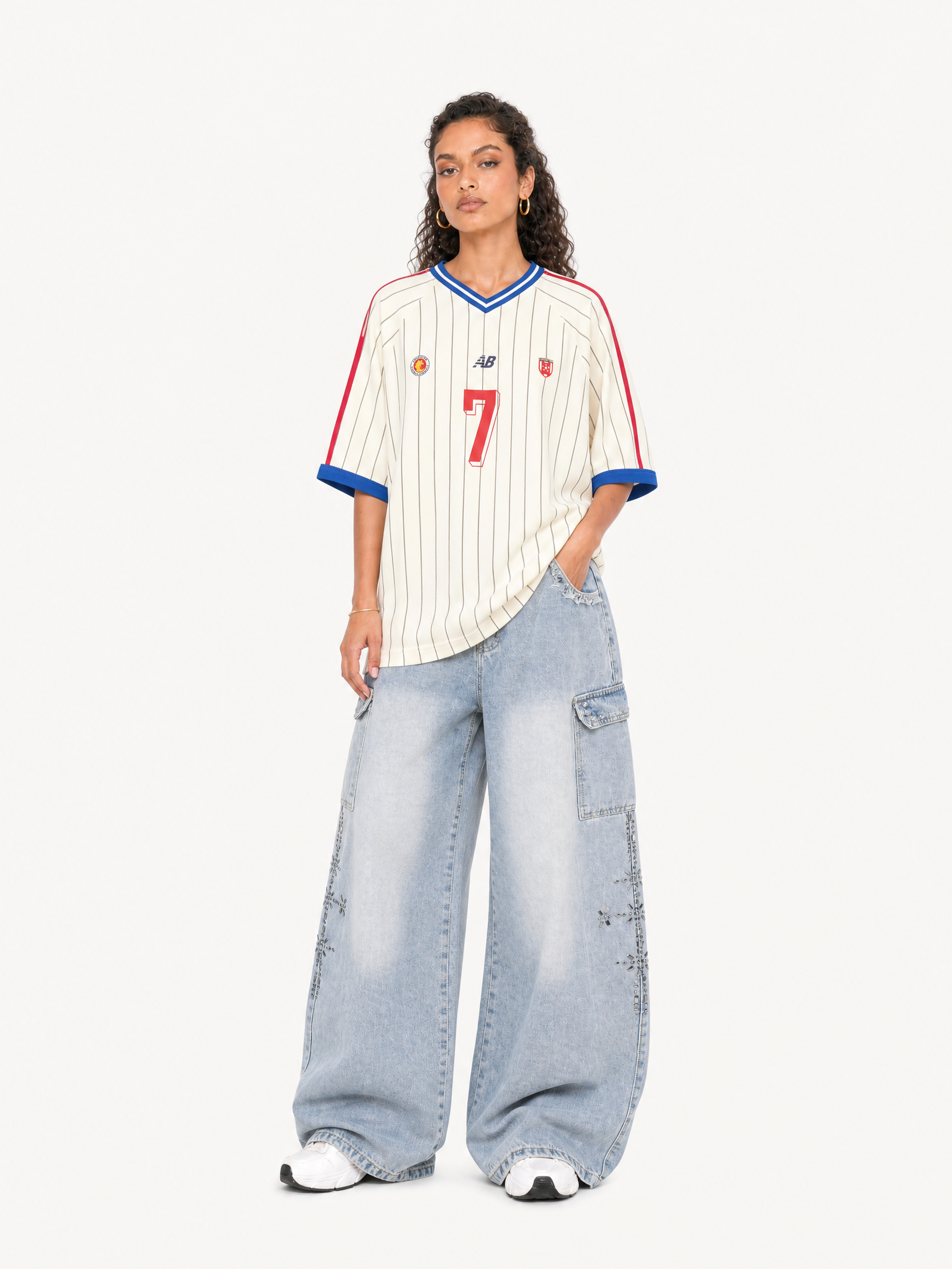 OYL-Lab Metal Stud  Baggy Cargo Denim Pants