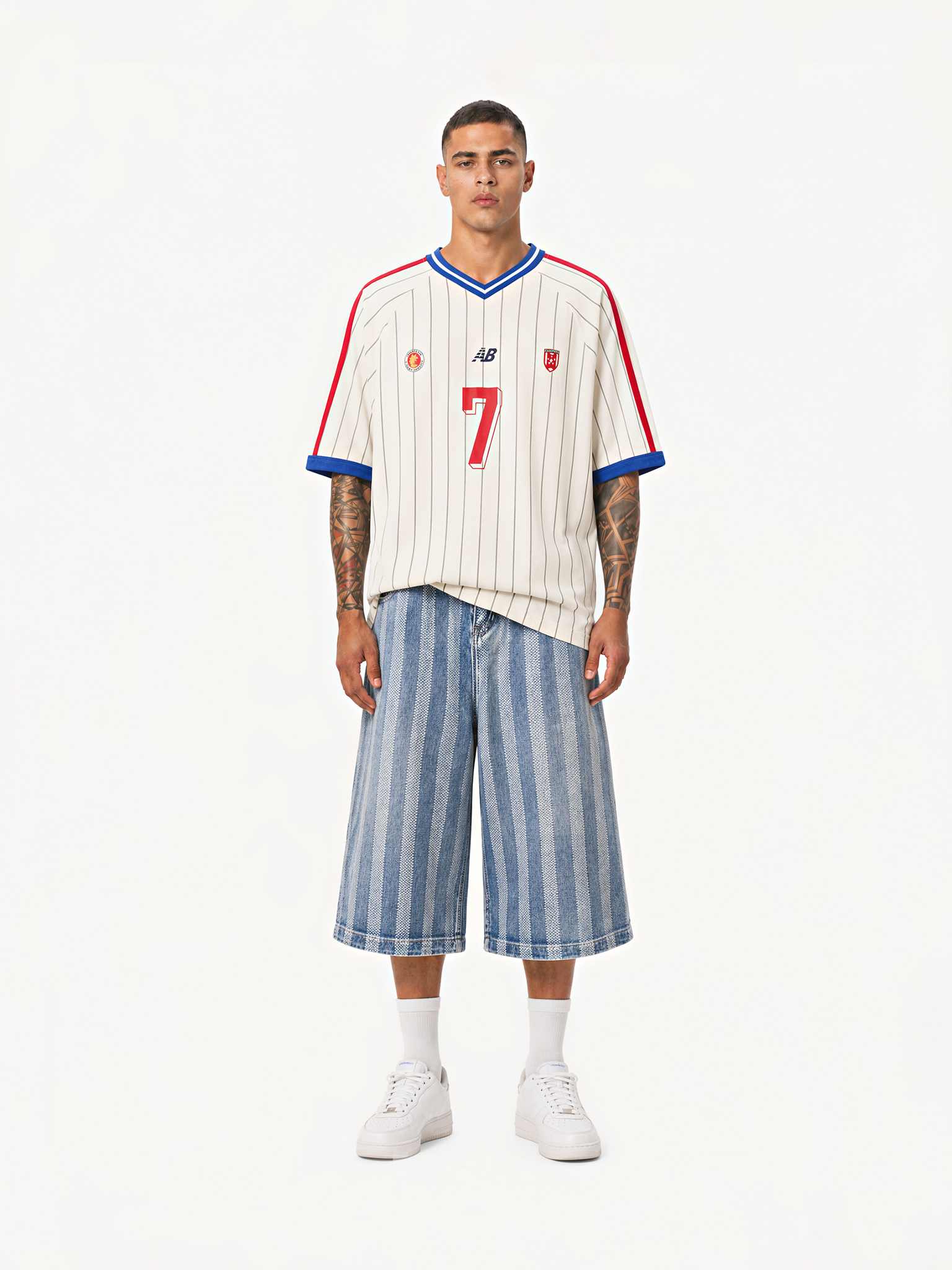 OYL-Lab Vintage Striped #7 Soccer Jersey Tee