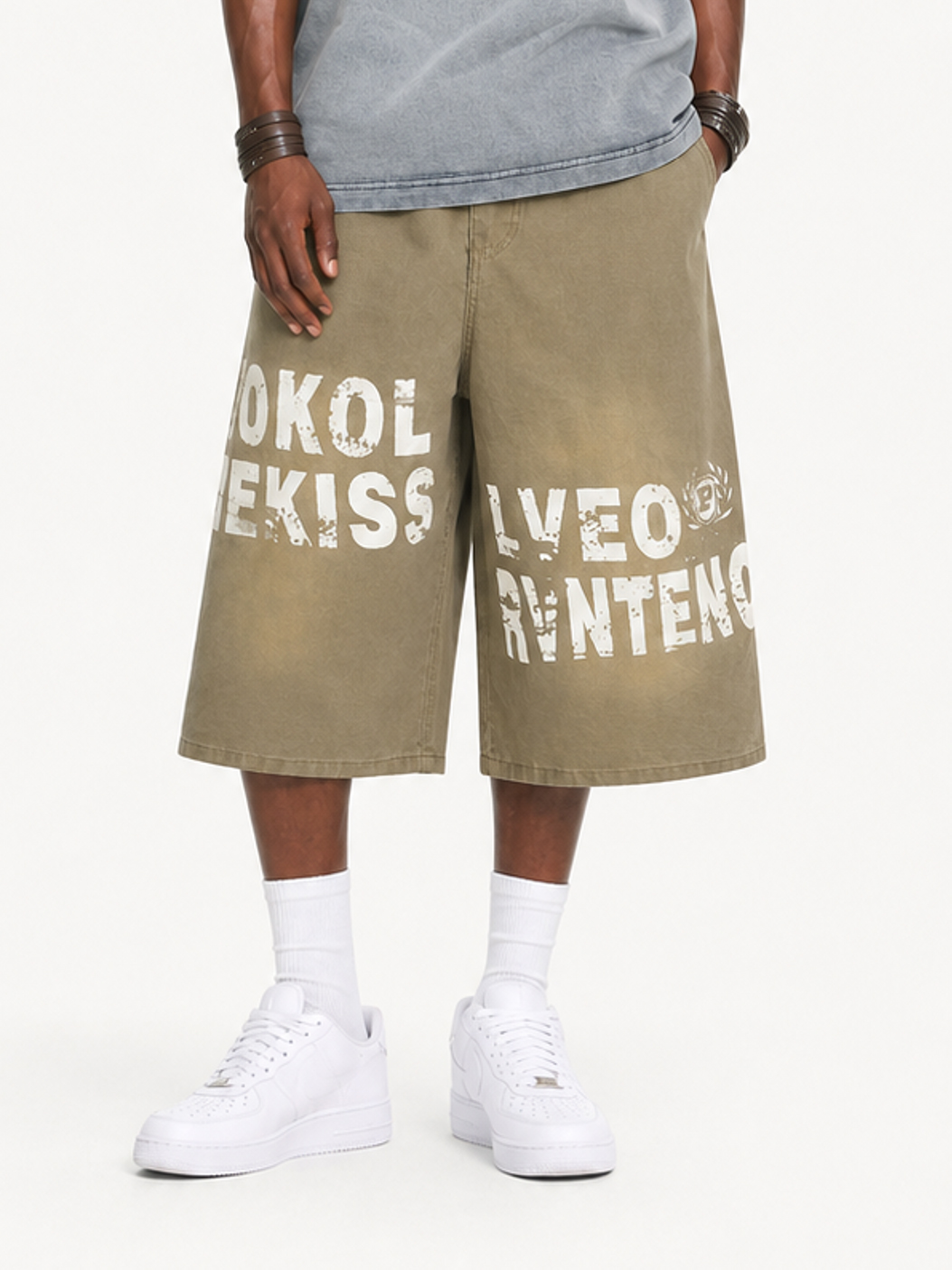OYL-Lab Vintage  Letter Jorts