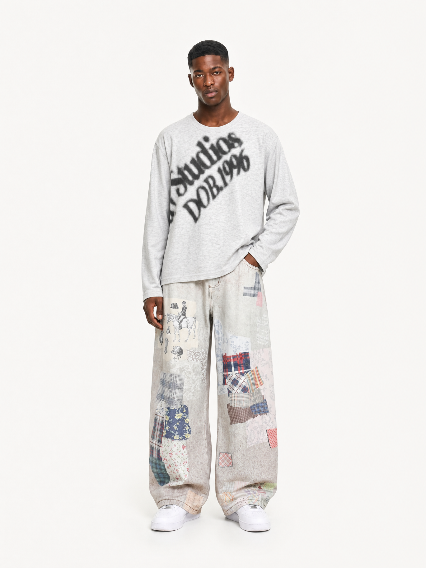 OYL-Lab Blur Text Long Sleeve Tee