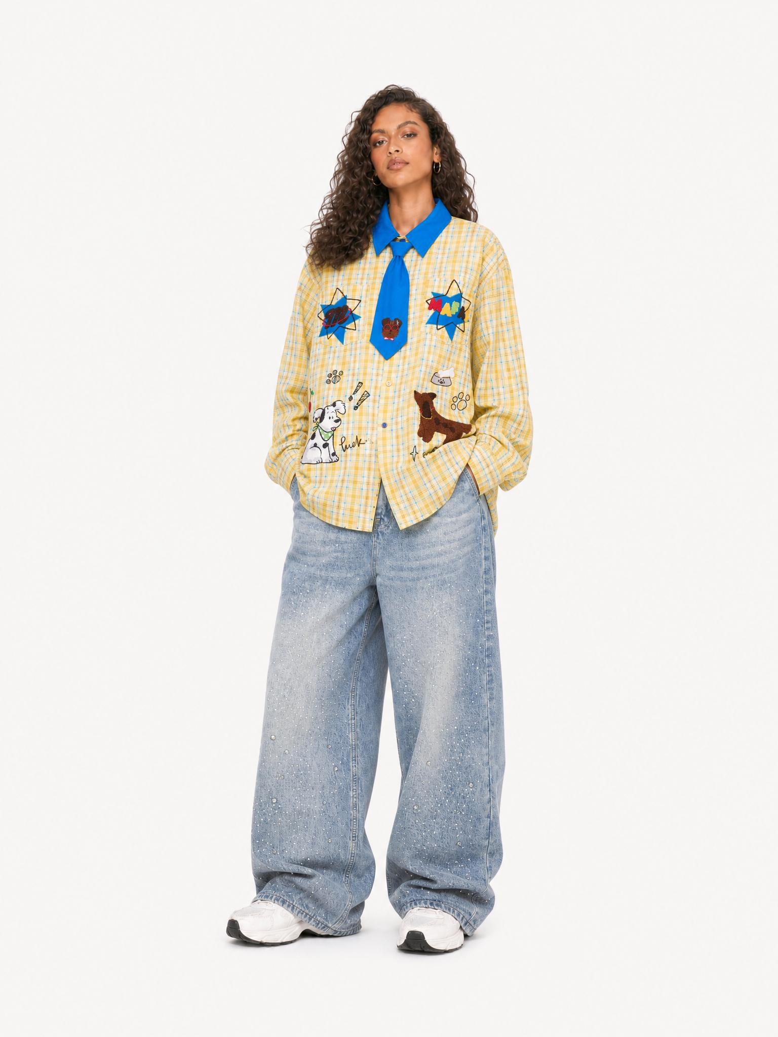 [Copy][Copy][Copy]OYL-Lab Cat Embroidery Long Sleeve Shirt