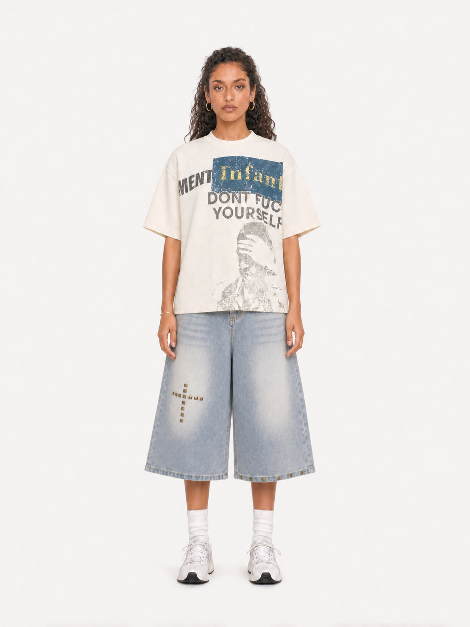 OYL-Lab Waffle Knit Distressed Graphic Tee