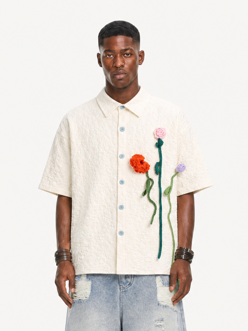 OYL-Lab 3D Floral Short Sleeve Shirt