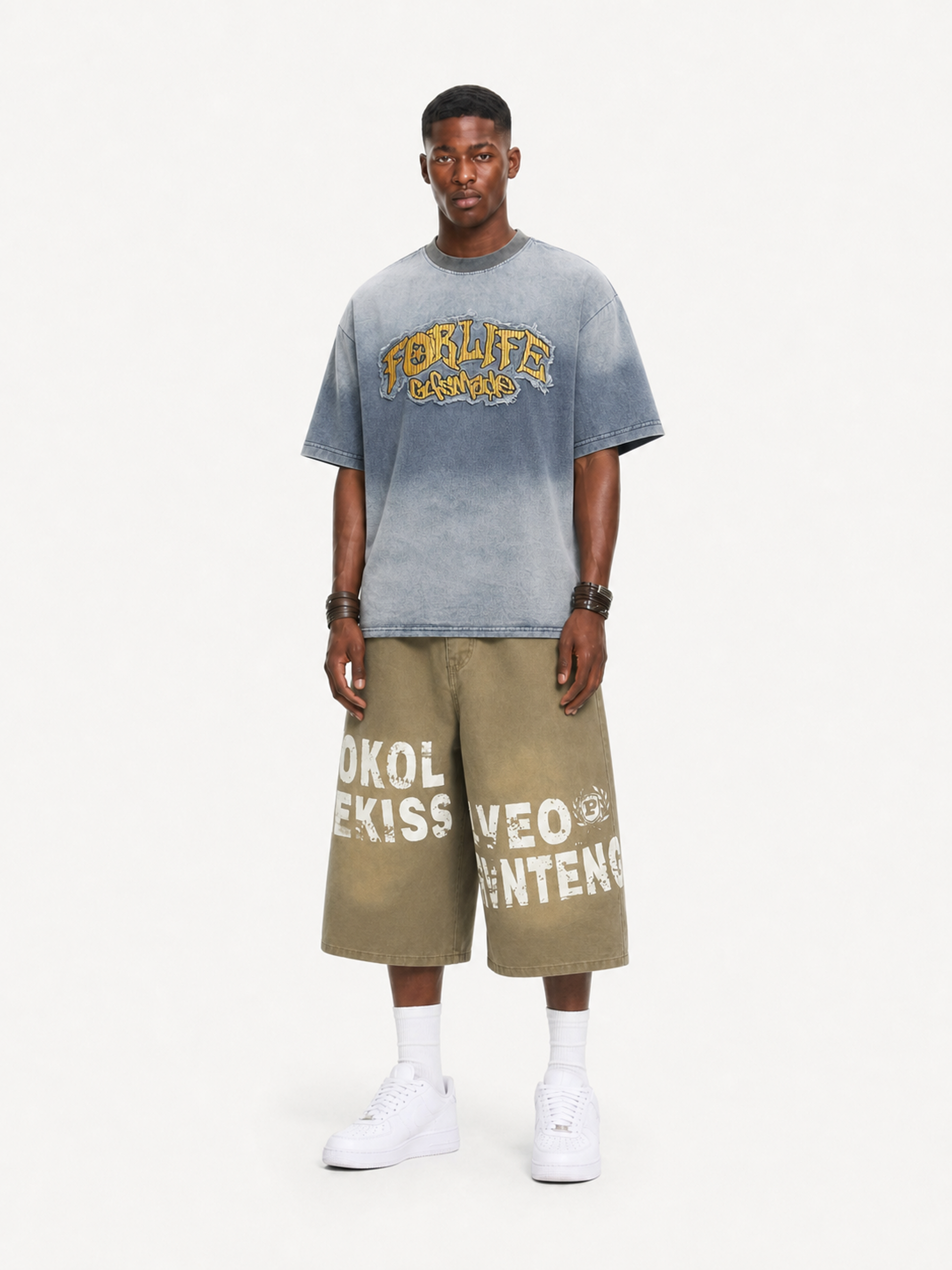 OYL-Lab Vintage  Letter Jorts