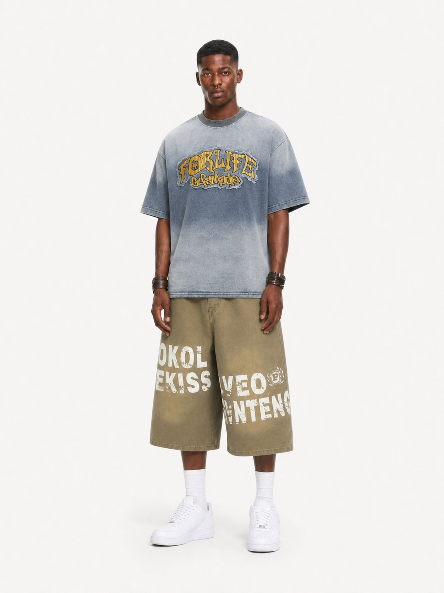 OYL-Lab Vintage  Letter Jorts