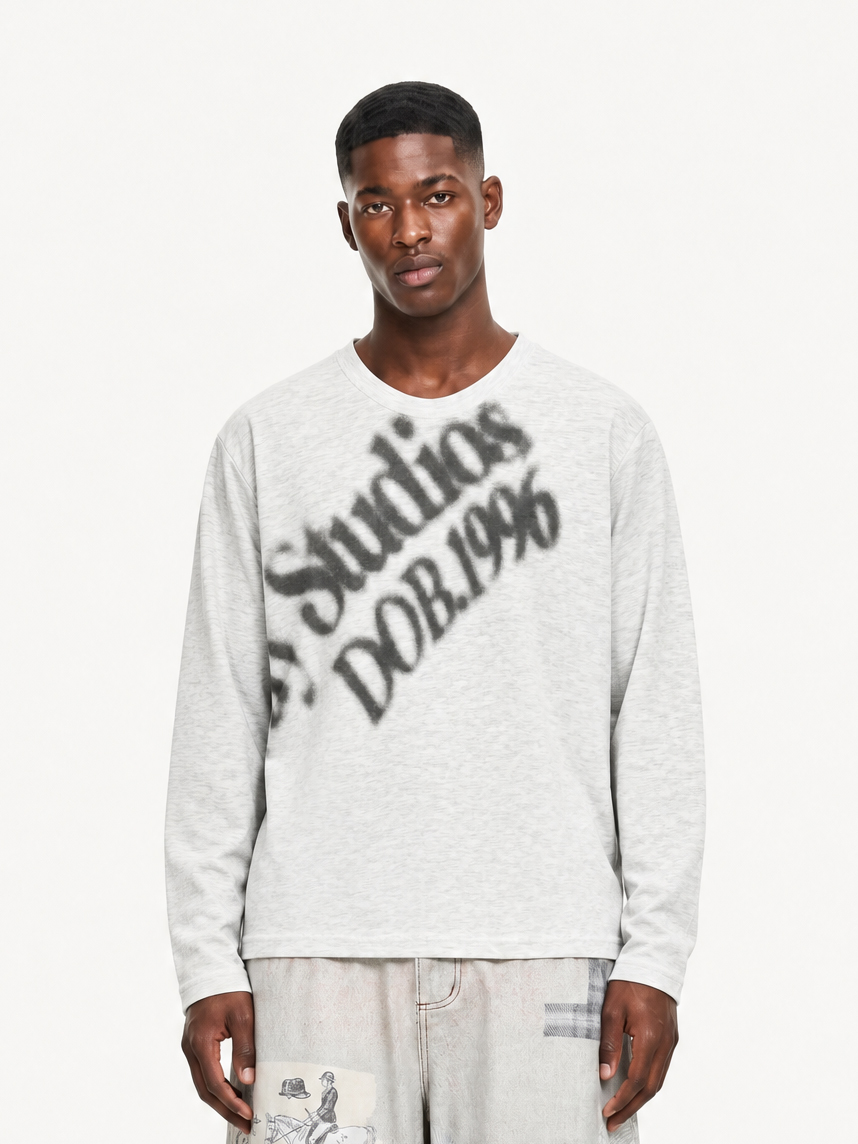 OYL-Lab Blur Text Long Sleeve Tee