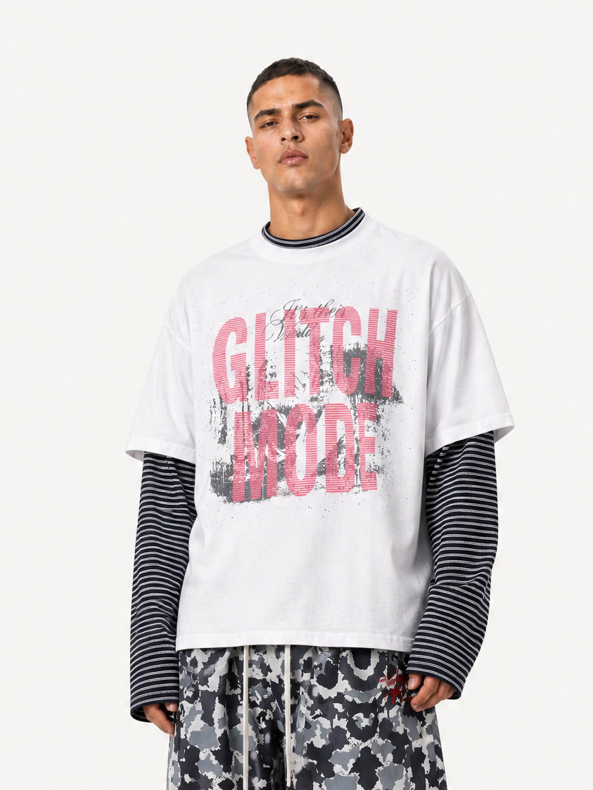 OYL-Lab Vintage Fake Two Piece Long Sleeve Tee