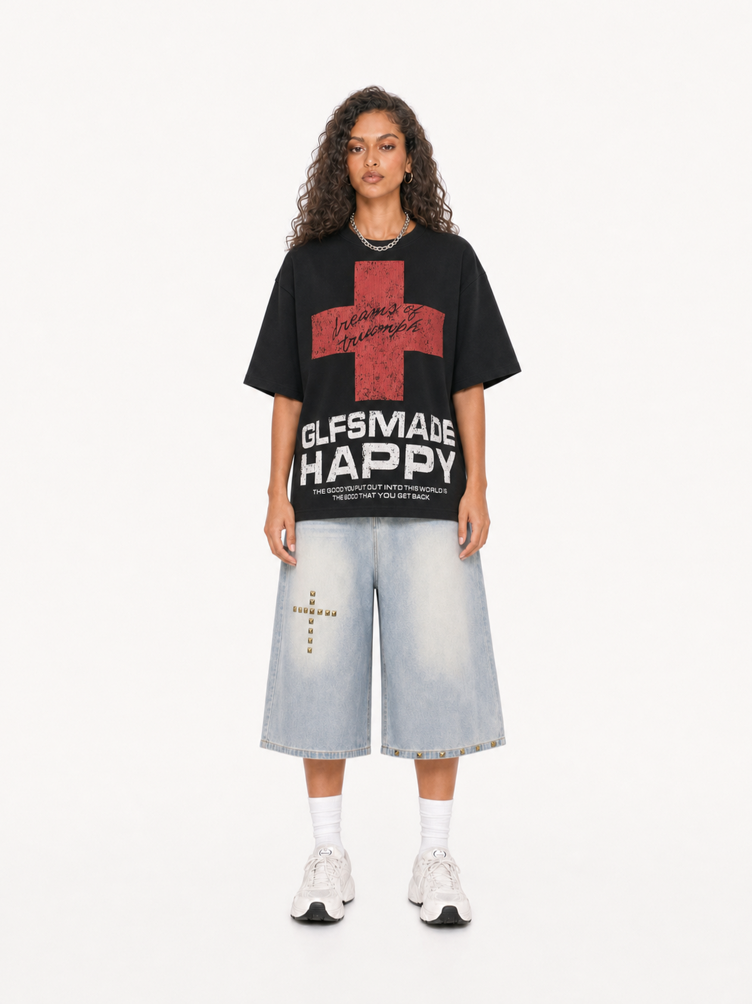 OYL-Lab Vintage Waffle Knit Cross  Tee