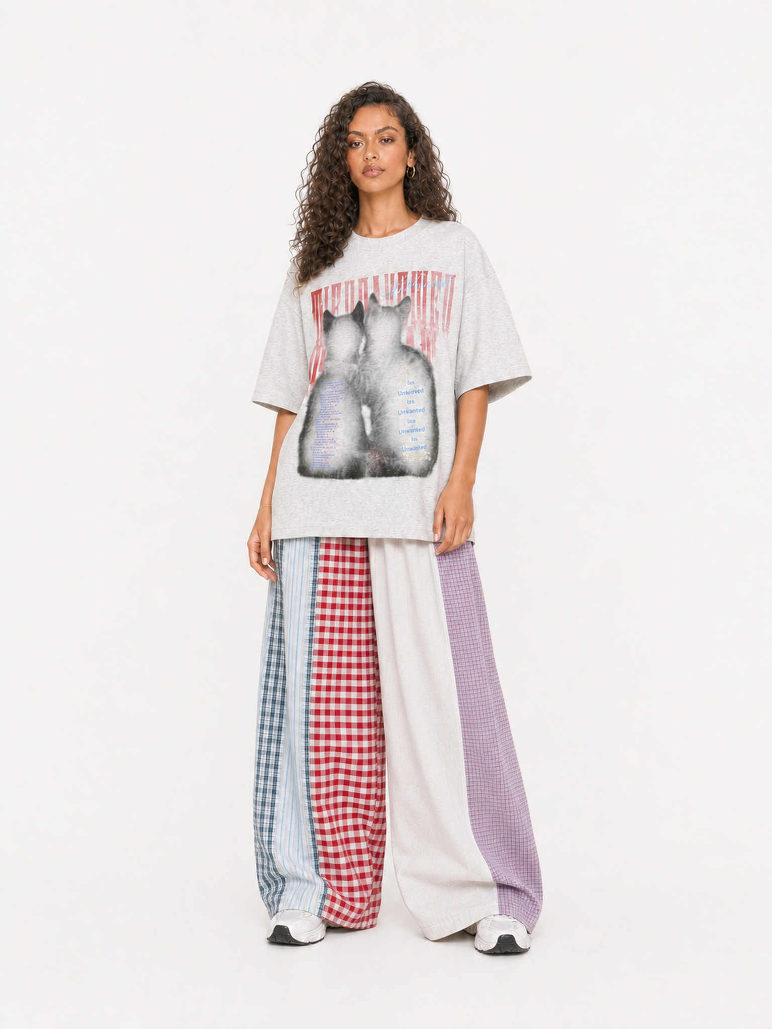 [Copy][Copy][Copy][Copy]OYL-Lab Distressed Cross Print Baggy Pants
