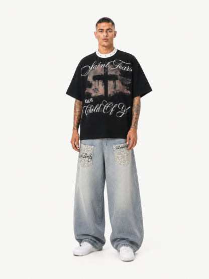 OYL-Lab Waffle Knit Cross Vintage Tee