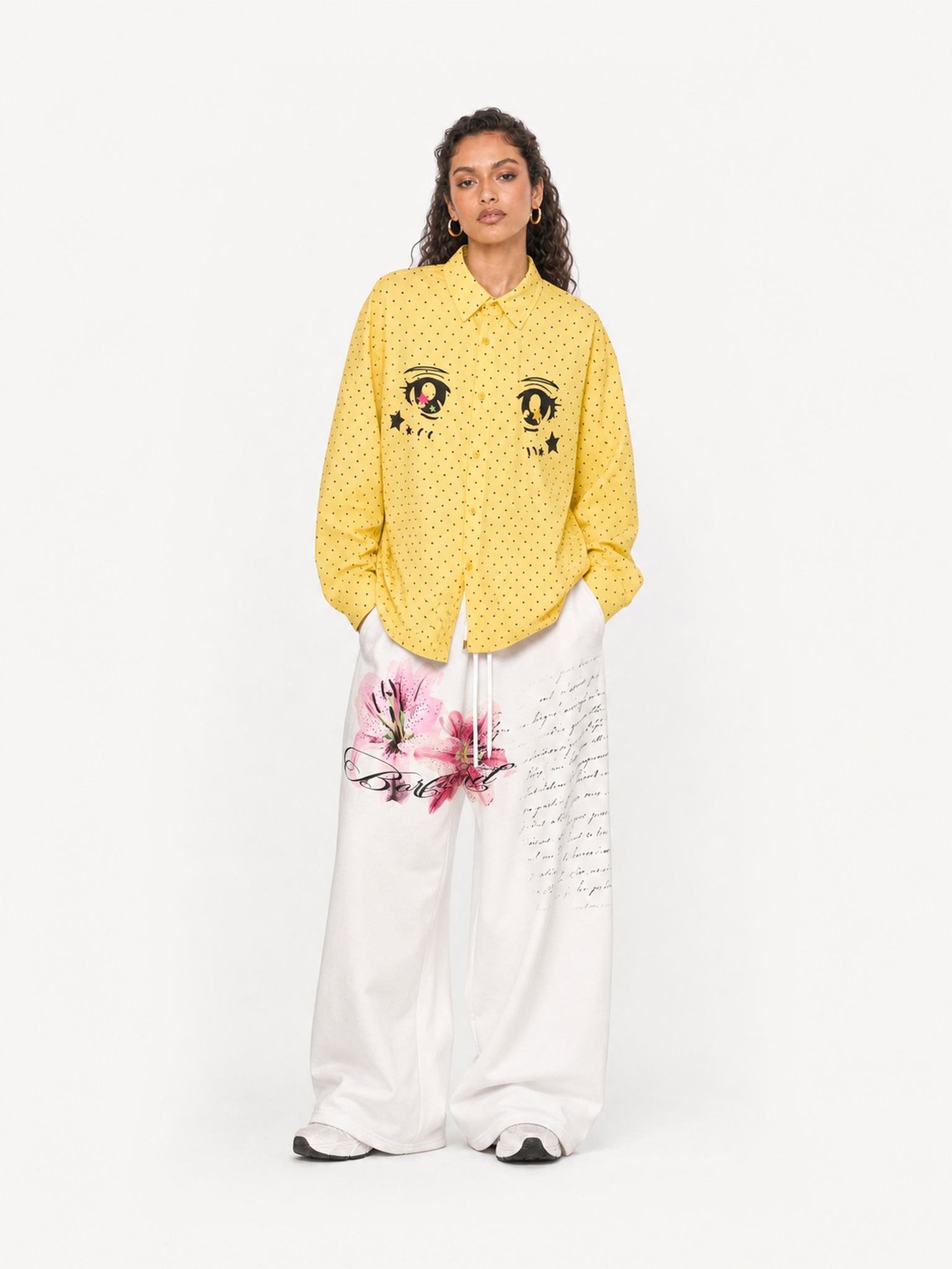 [Copy][Copy][Copy]OYL-Lab Distressed Cross Print Baggy Pants