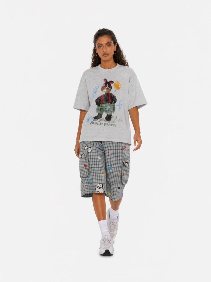 OYL-Lab Cartoon Rabbit Hand Doodle Tee