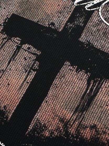 OYL-Lab Waffle Knit Cross Vintage Tee