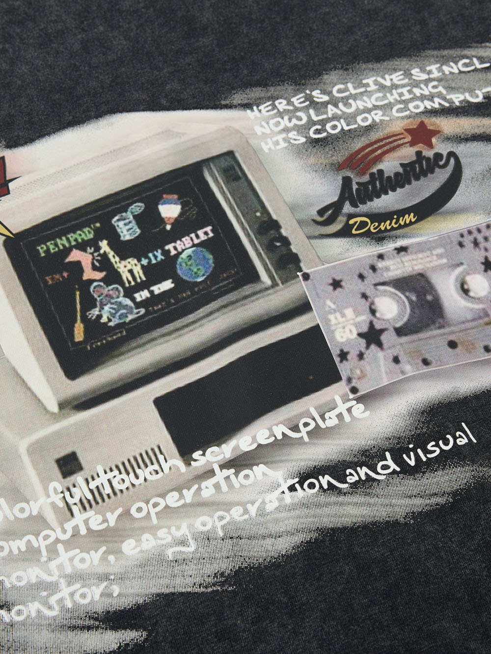 OYL-Lab Wash  Retro Computer Tape Print Tee