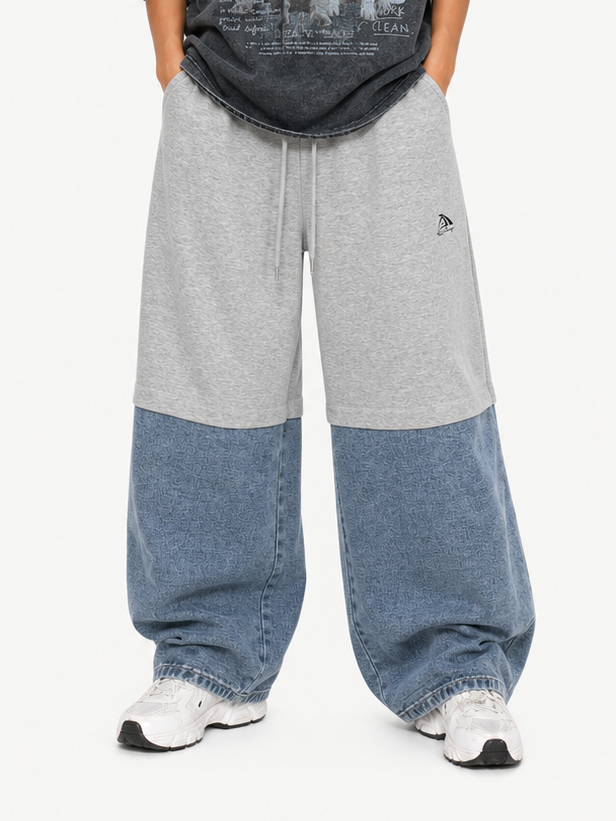 OYL-Lab Two-Tone Sweat  Baggy Pants