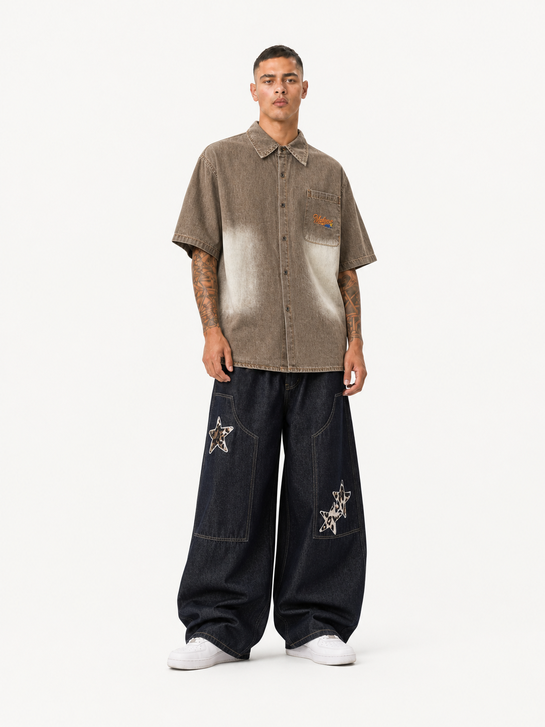 OYL-Lab Gradient Bleach Washed Short Sleeve Shirt